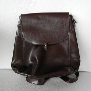 HESHE DARK BROWN GLAZED LEATHER BOHO BACKPACK